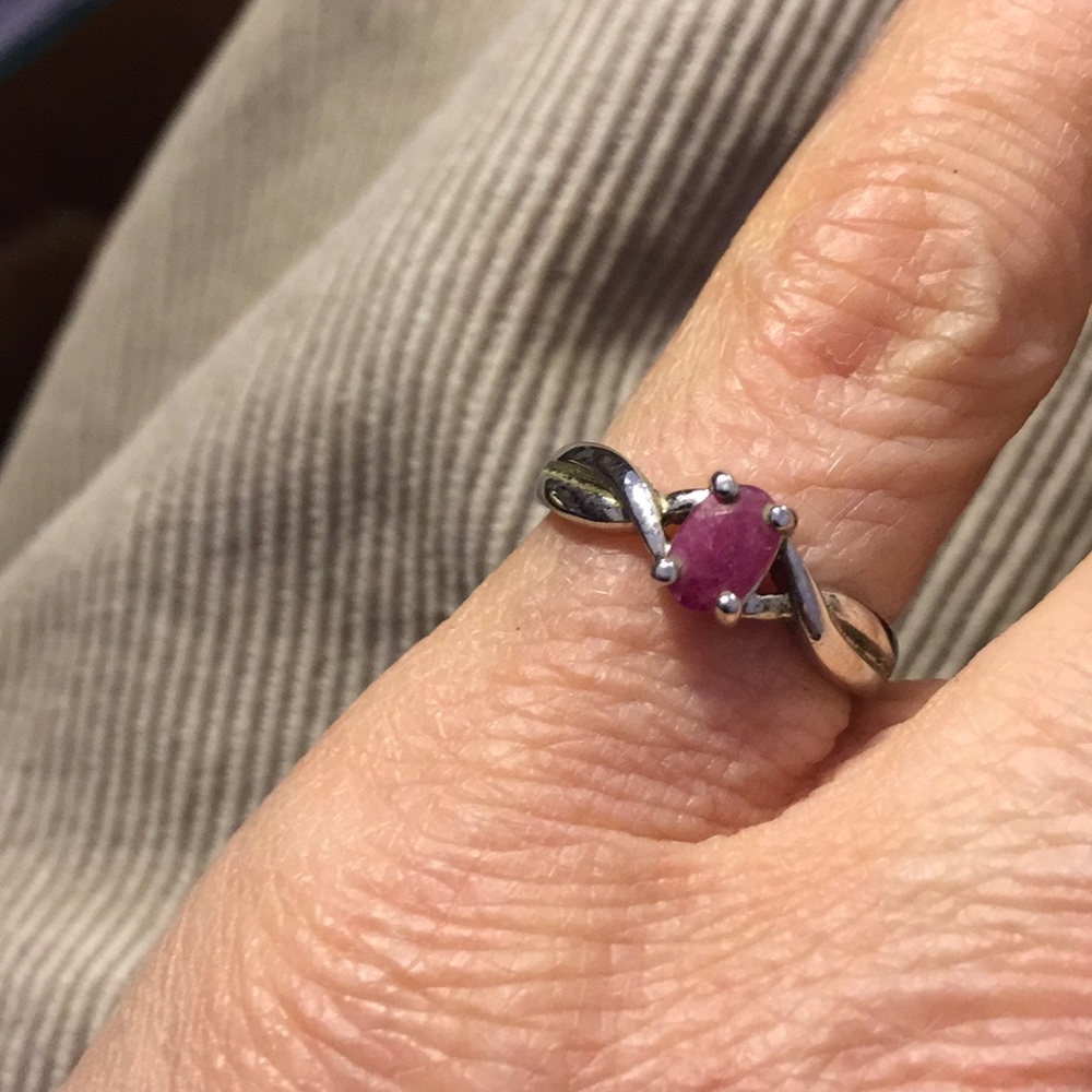 Ruby And Sterling Ring - image 1